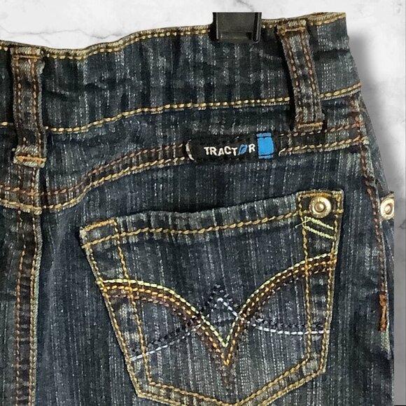 Tractor Girls Size 5 Faded Denim Blue Skirt With Front & Back Pockets - Picture 3 of 9